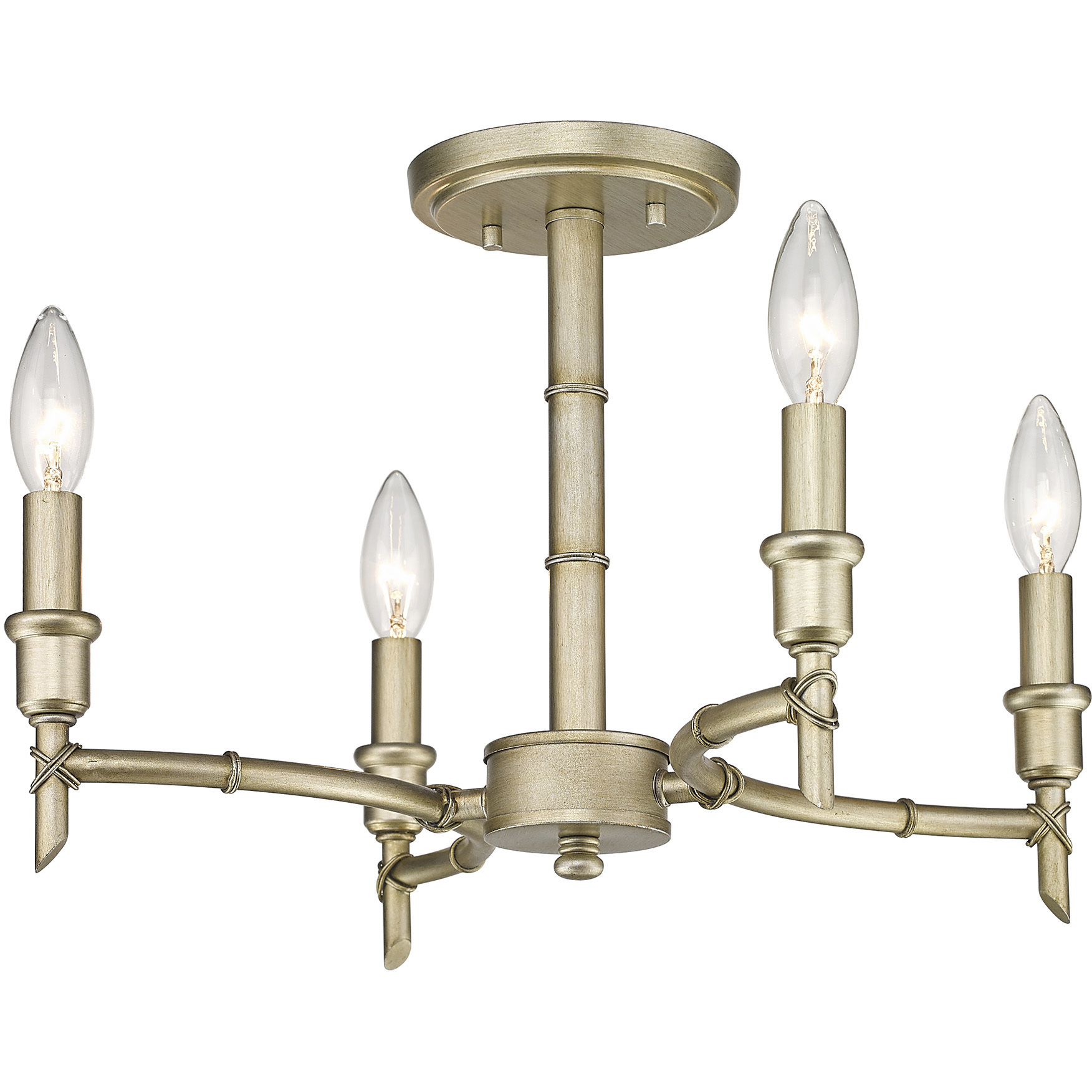 Cambay 4 Light 13 inch White Gold Semi-Flush Mount Ceiling Light