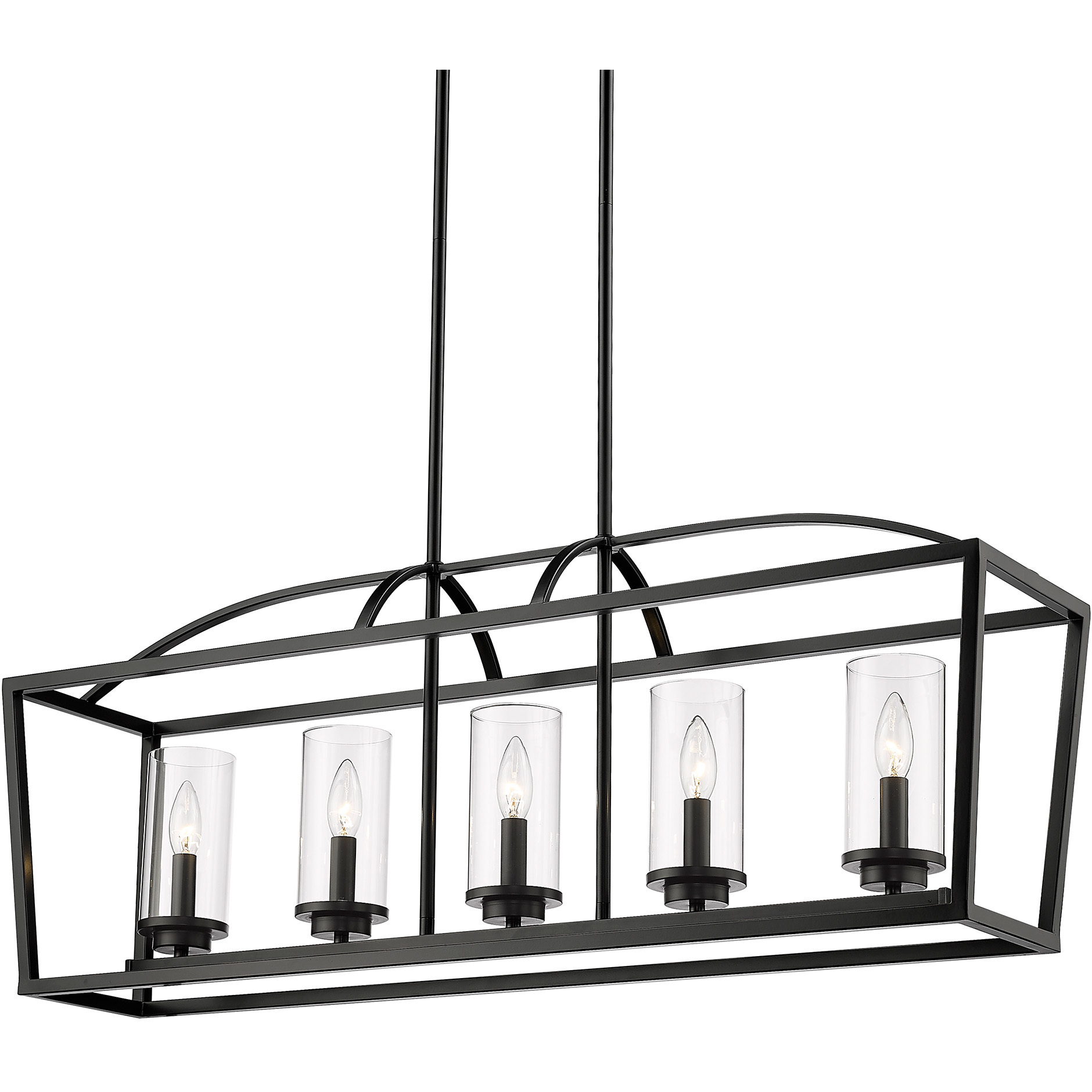 Mercer Island Light Ceiling Light in Clear Glass, Matte Black/Matte Black