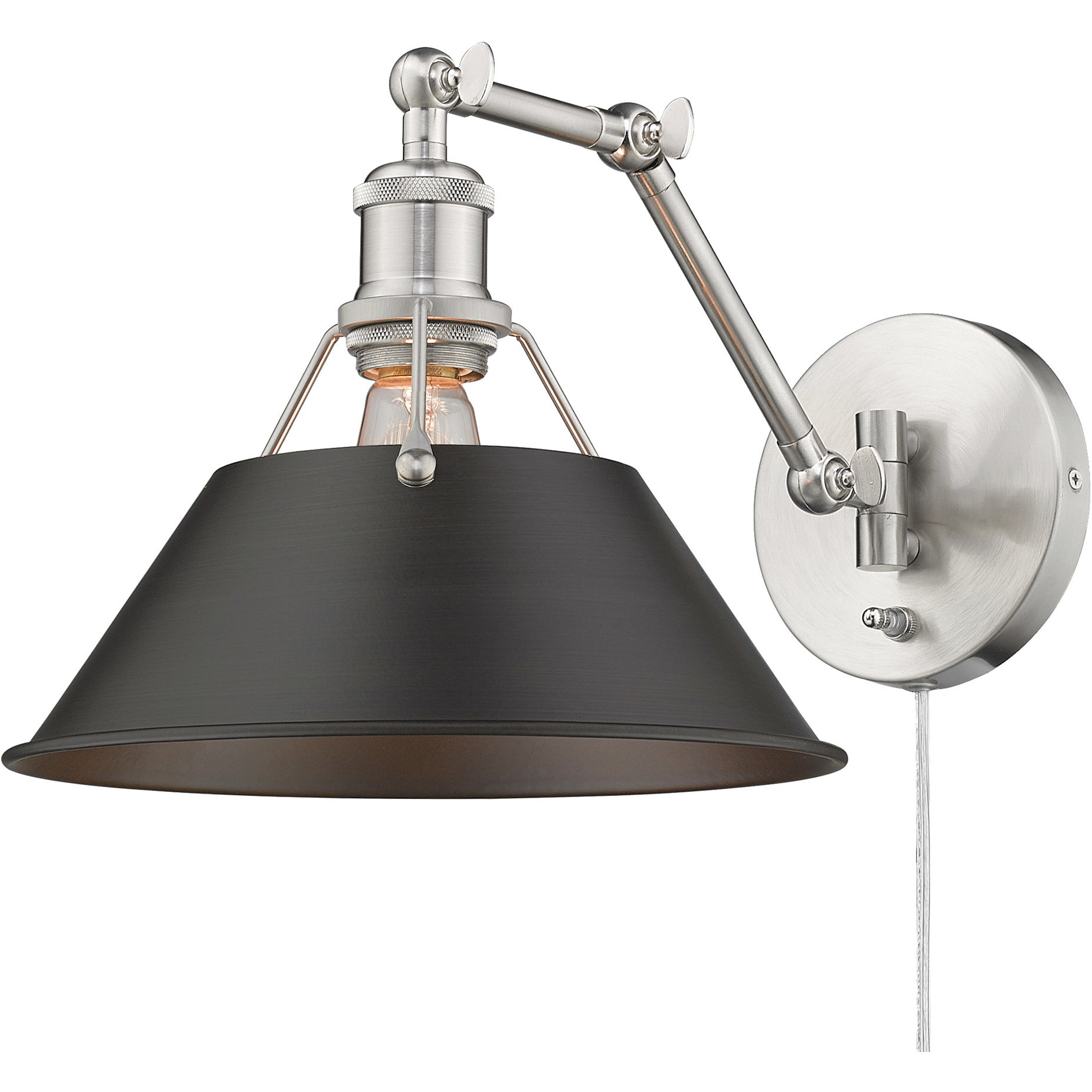 Yep Orwell 1 Light 10 inch Pewter Swing Arm Wall Lamp Wall Light in Rubbed Bronze, Adjustable