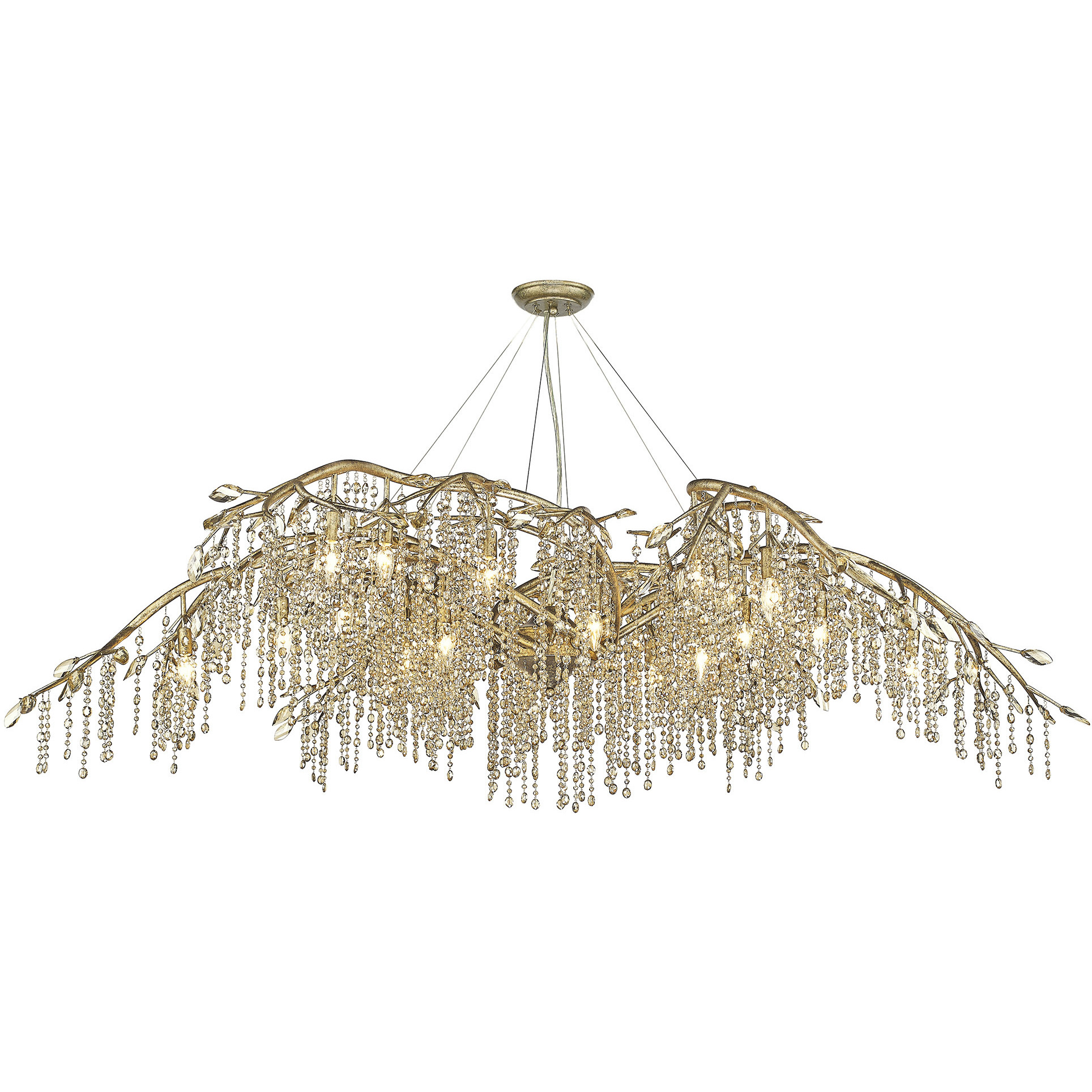 Autumn Twilight 24 Light 80 inch Mystic Gold Chandelier Ceiling Light, Large