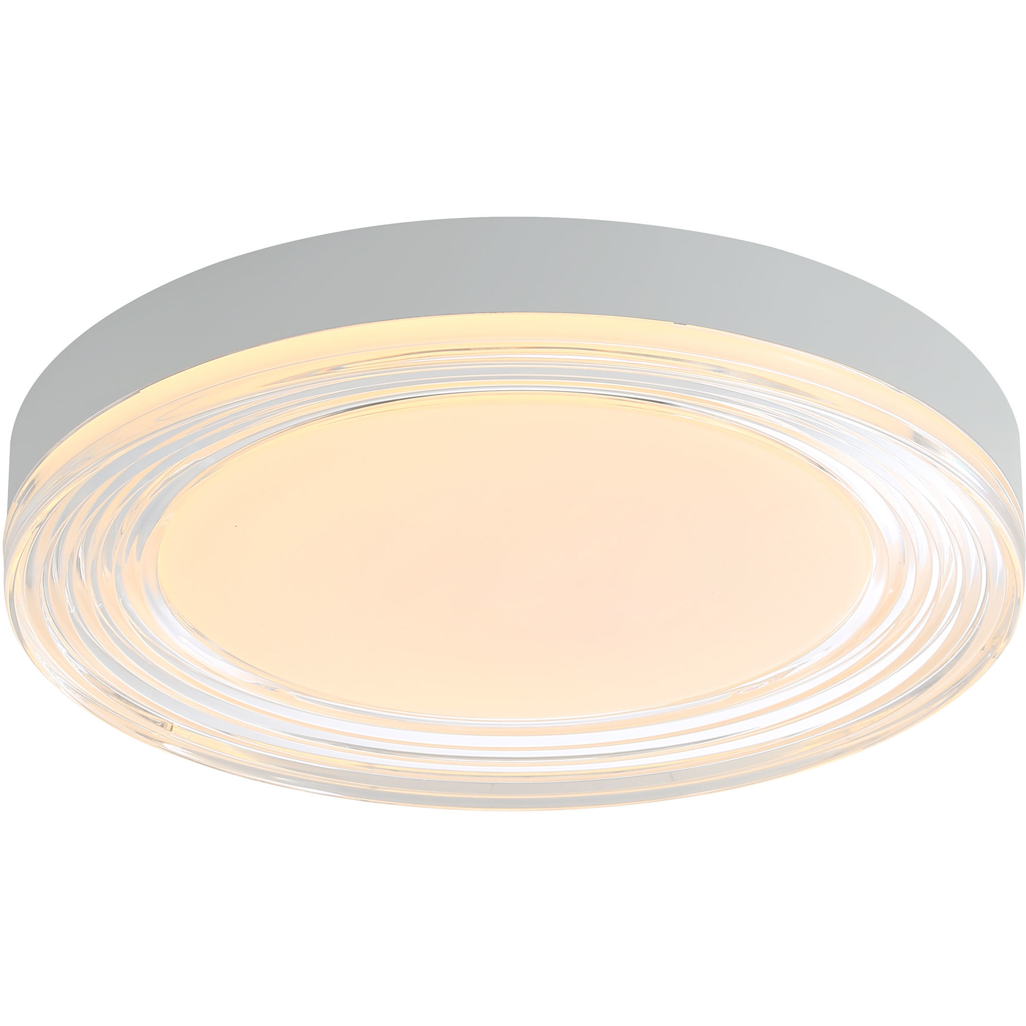 Ondulada LED 15.75 inch Sand White Flush Mount Ceiling Light in Clear Glass
