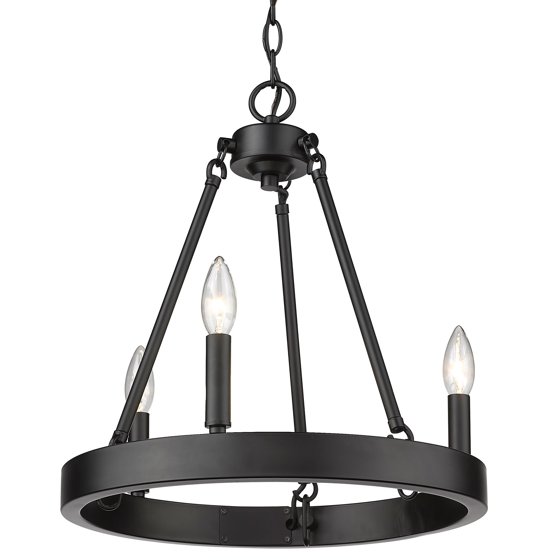 Alastair 3 Light 16 inch Matte Black Chandelier Ceiling Light