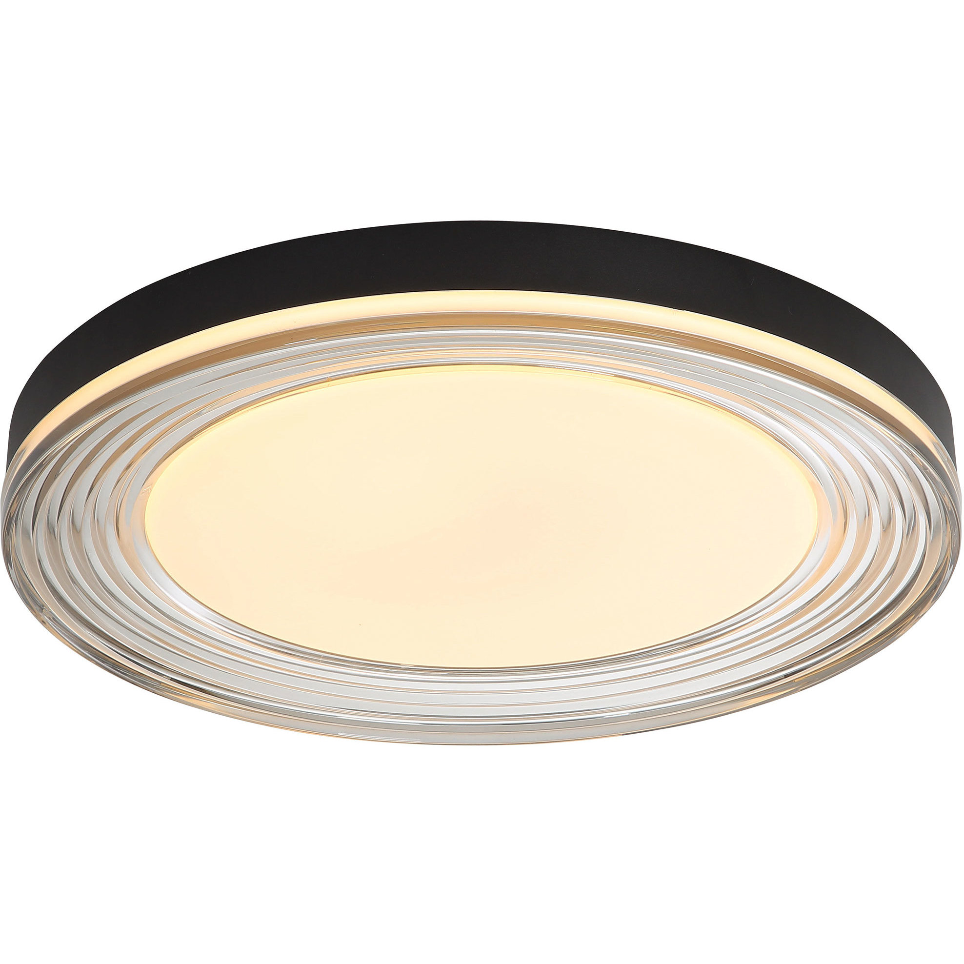 Ondulada LED 19.75 inch Sand Black Flush Mount Ceiling Light in Smoky Acrylic