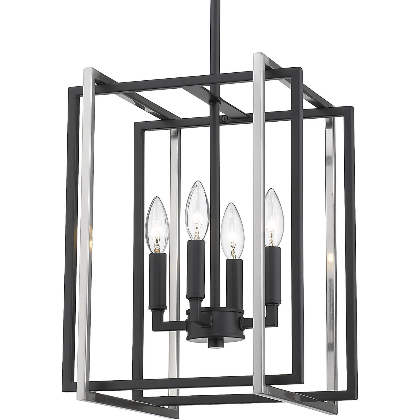 Tribeca 4 Light 12 inch Matte Black/Pewter Pendant Ceiling Light, Mini