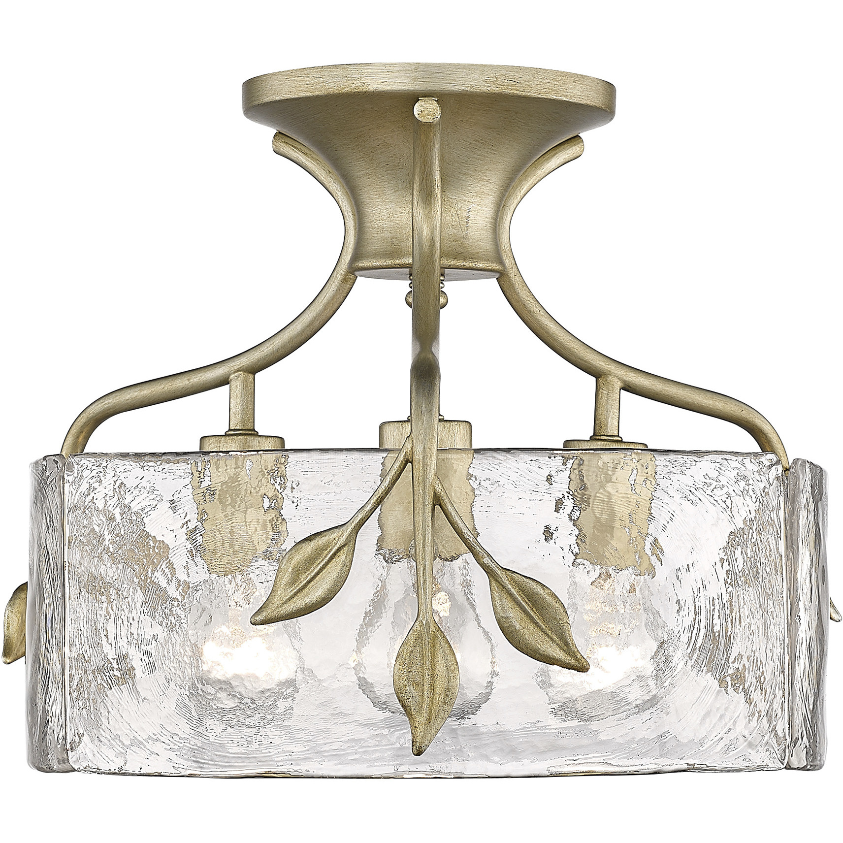 Calla 3 Light 15.13 inch White Gold Semi-Flush Mount Ceiling Light