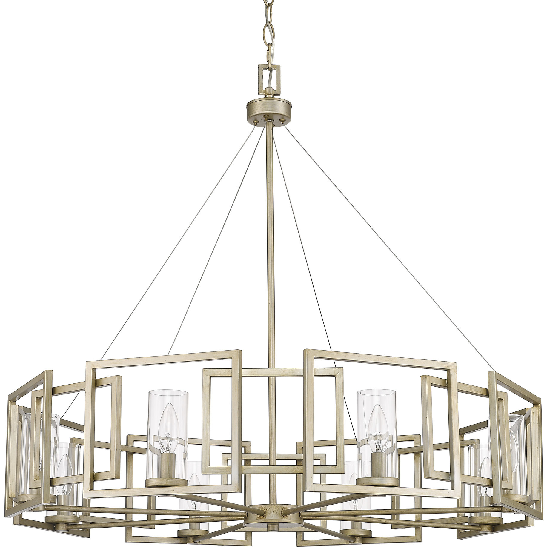 Marco 8 Light 35.38 inch White Gold Chandelier Ceiling Light, Large