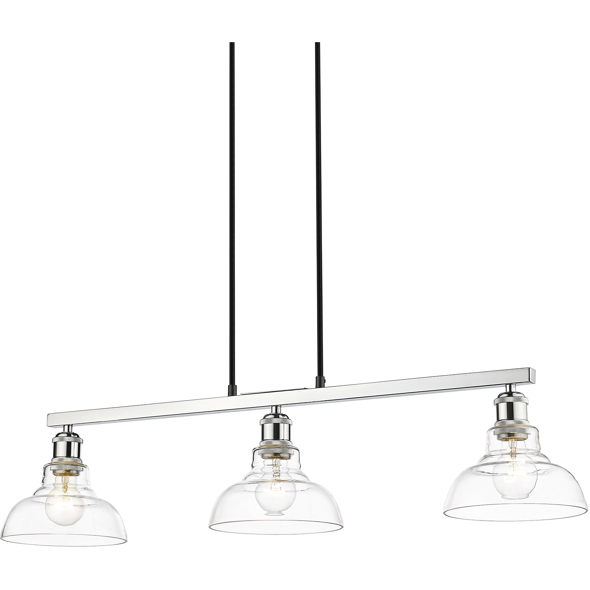 Yep Carver Island Light Ceiling Light in Chrome, Clear Glass