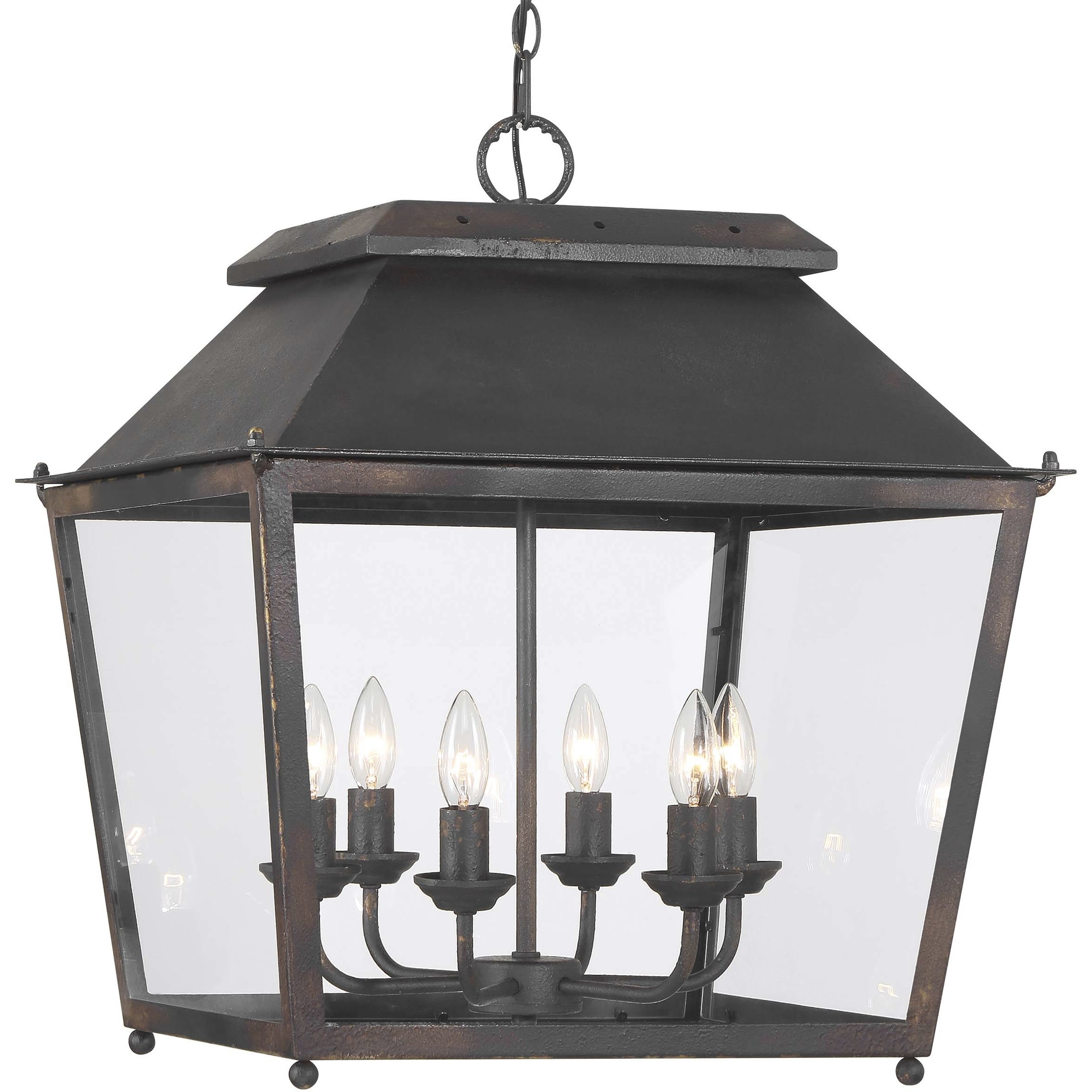 Abingdon Pendant Ceiling Light in Antique Black Iron