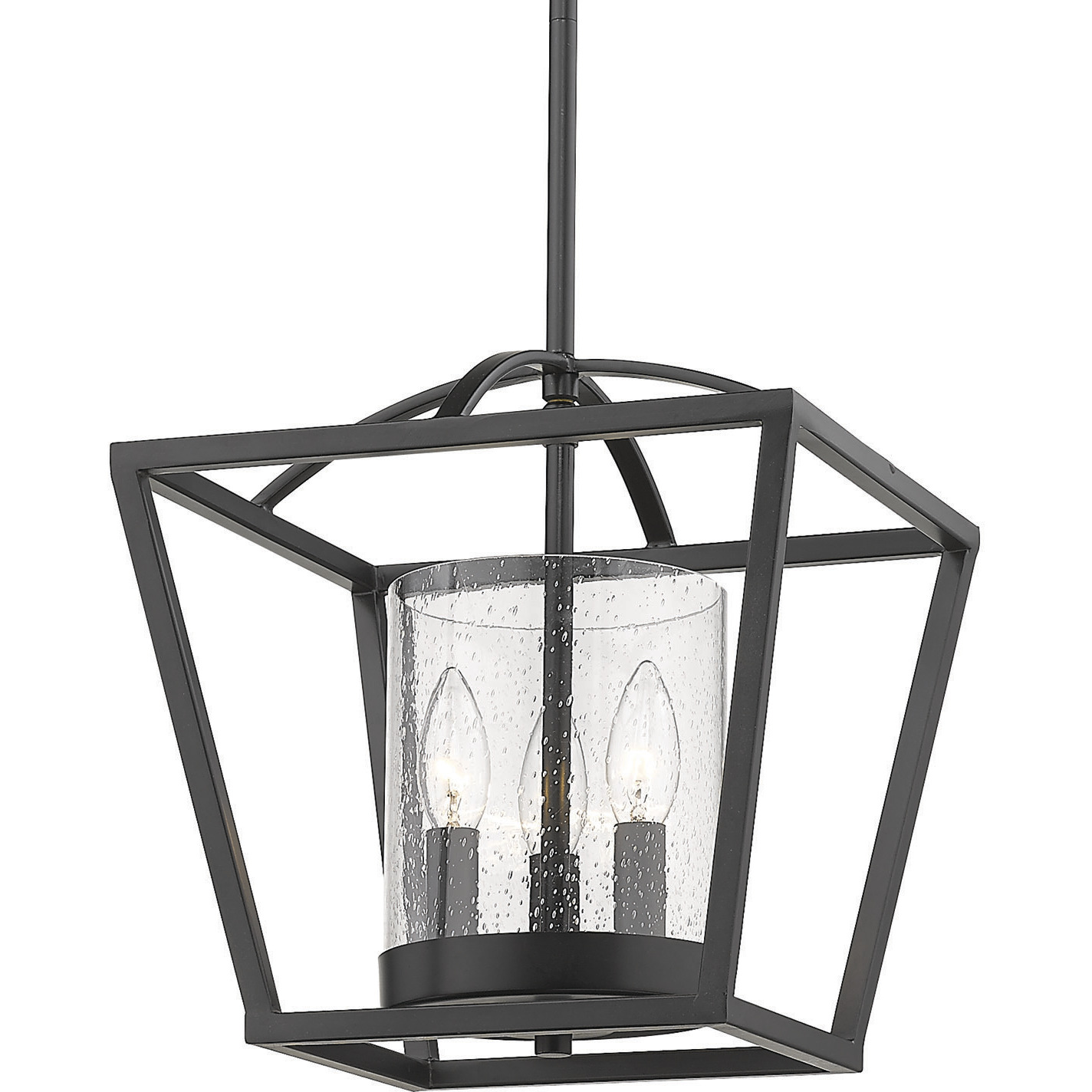 Mercer 3 Light 11.75 inch Matte Black Chandelier Ceiling Light, Convertible