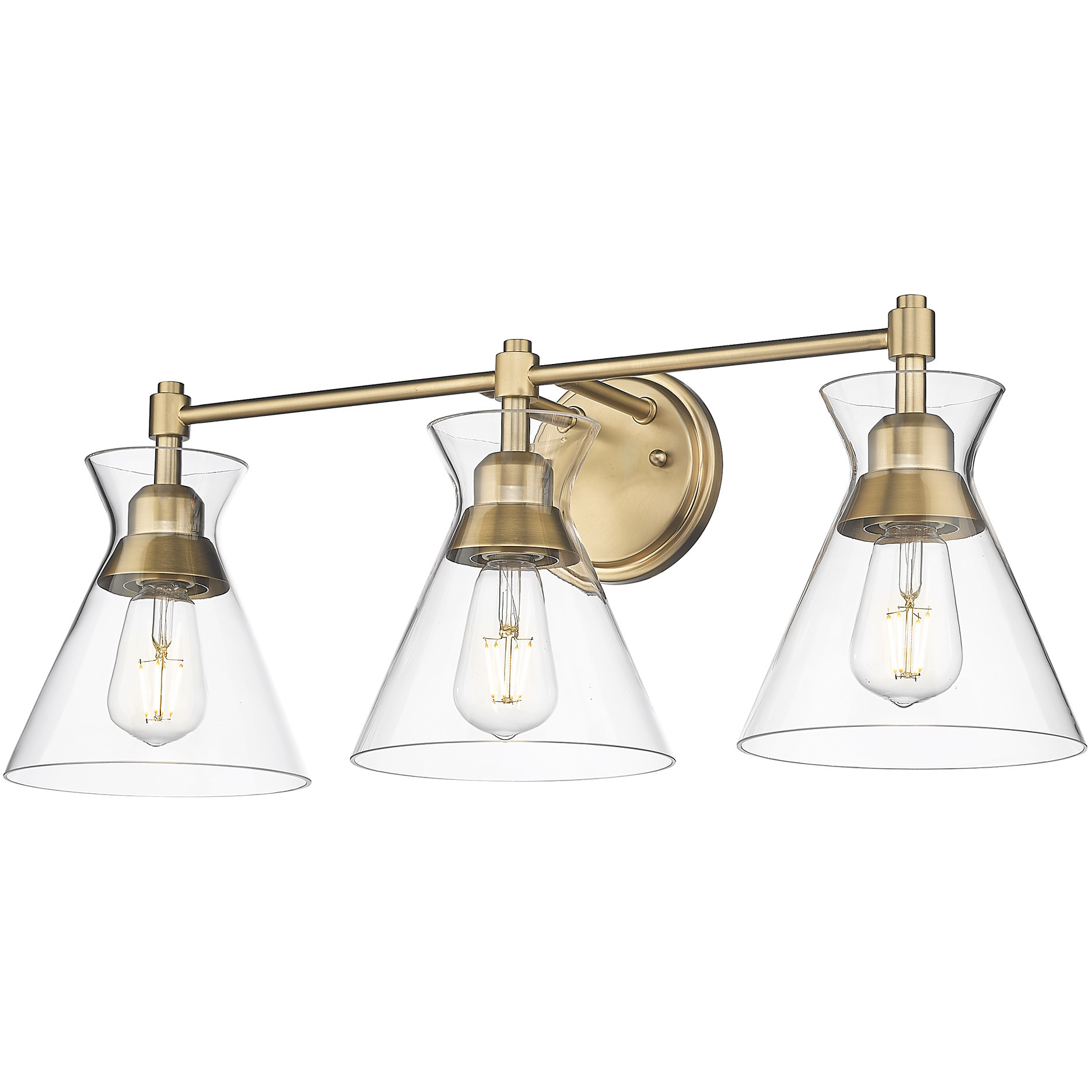Malta Vanity Wall Light in Brushed Champagne Brass