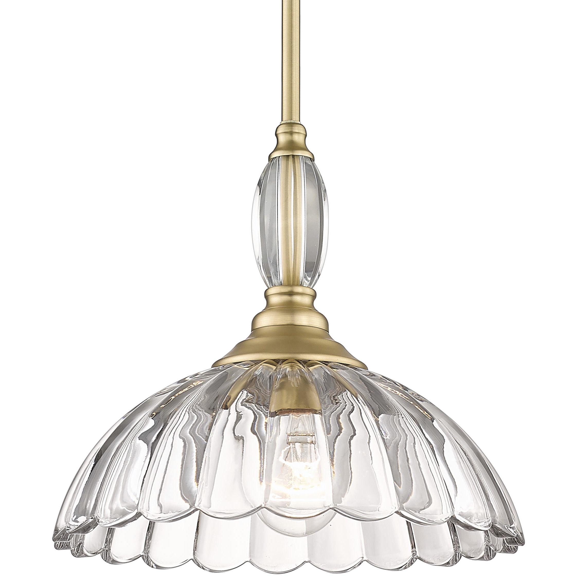 Audra 1 Light 11.75 inch Brushed Champagne Brass Pendant Ceiling Light