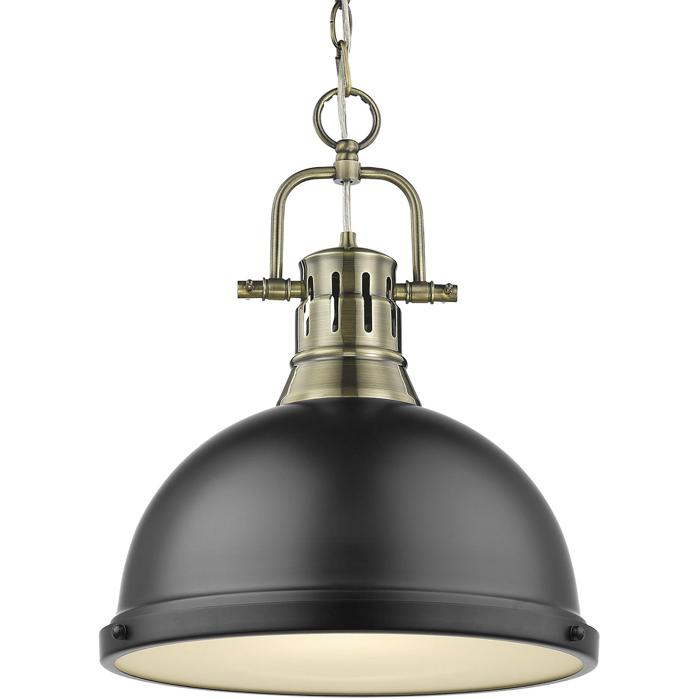 Yep Duncan 1 Light 14 inch Aged Brass Pendant Ceiling Light in Matte Black, Large