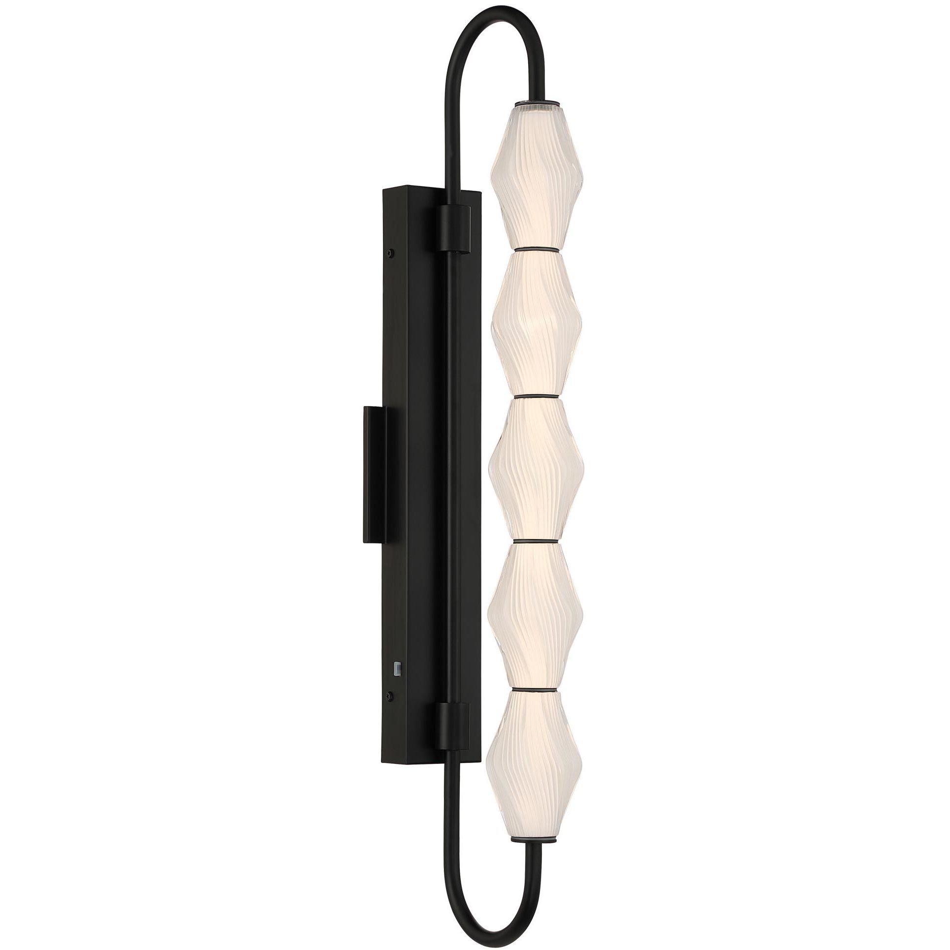 Geode 5 Light 31.75 inch Matte Black Outdoor Wall Light