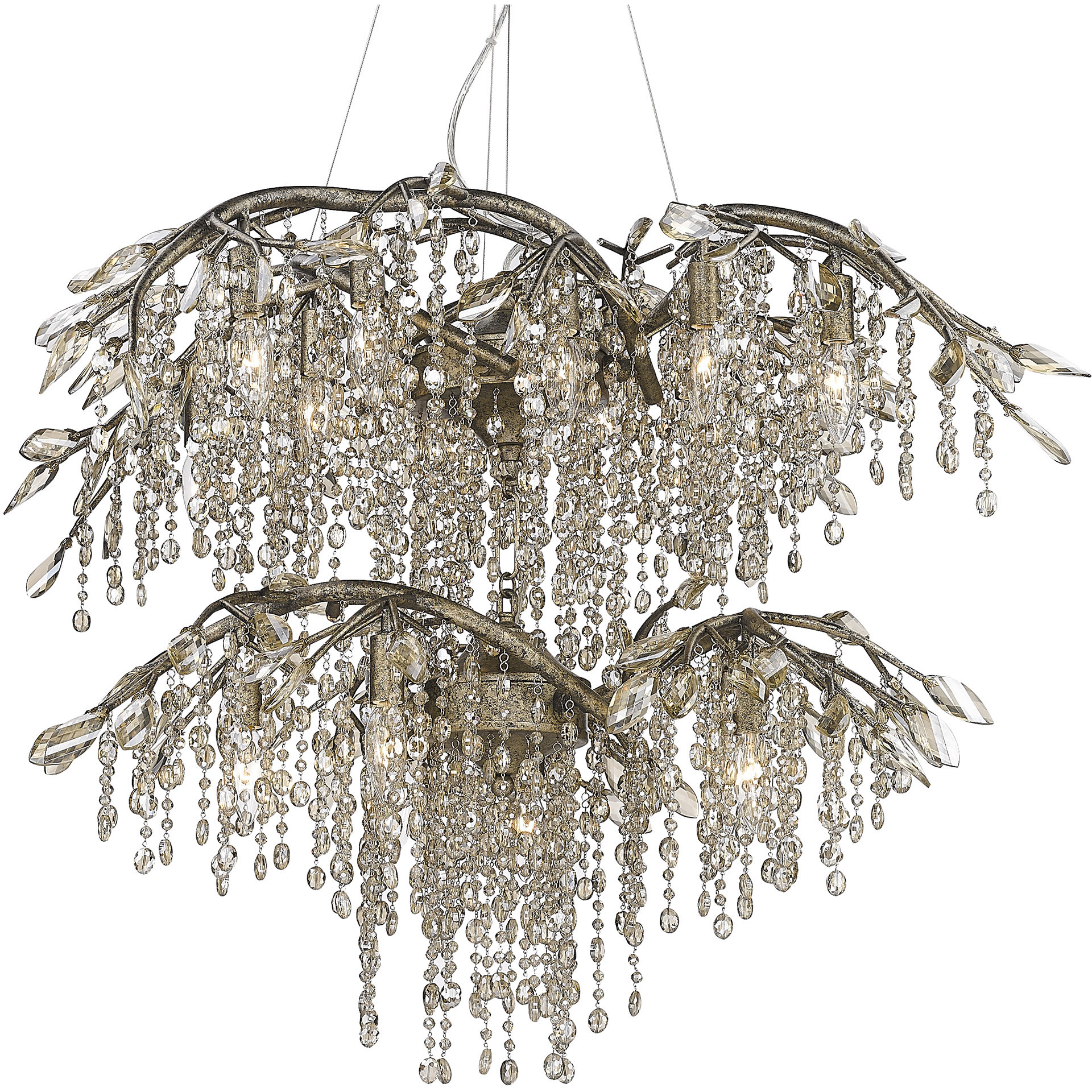 Autumn Twilight 18 Light 40 inch Mystic Gold Chandelier Ceiling Light, Large