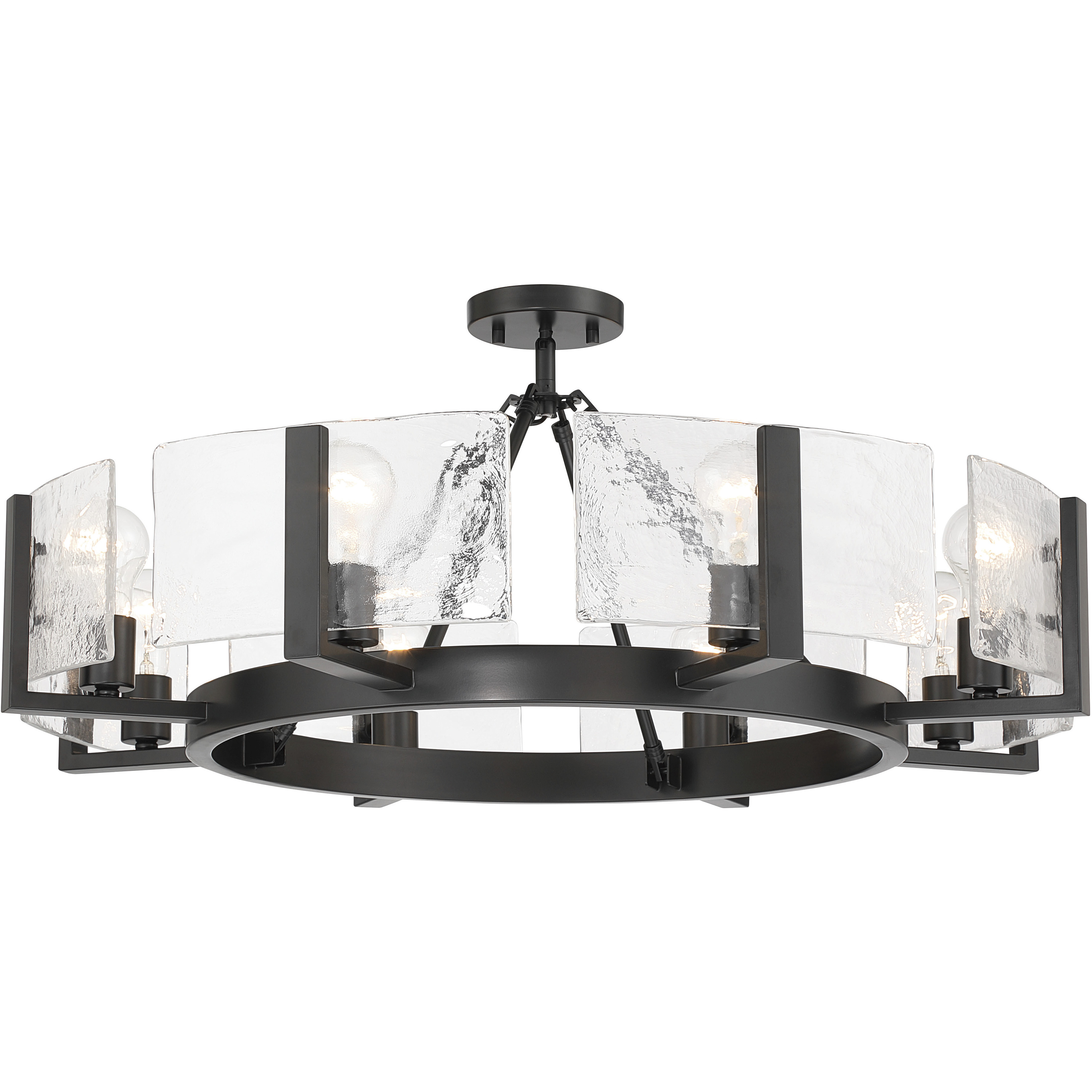 Aenon 8 Light 32 inch Matte Black Semi-Flush Mount Ceiling Light