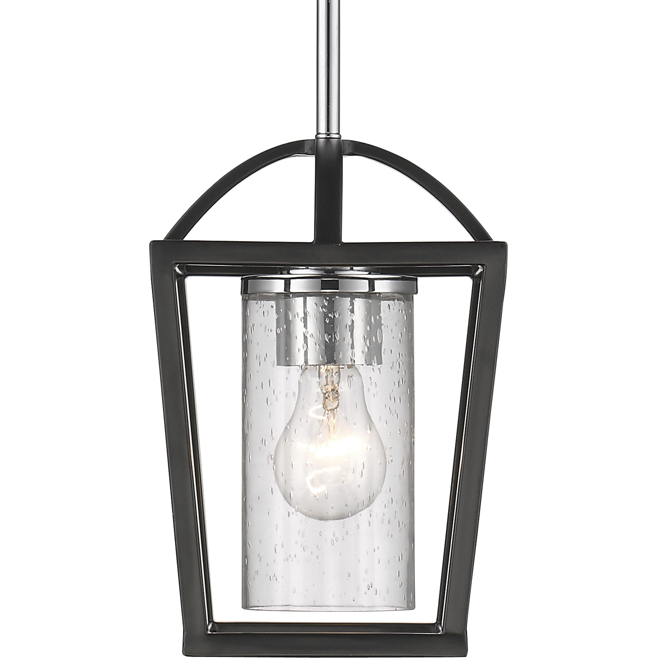 Mercer 1 Light 7 inch Matte Black/Chrome Pendant Ceiling Light